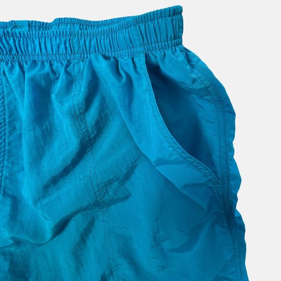 Vintage Speedo Swim Trunks Lined High Waist Drawstring Pockets Blue Mens XL - Picture 2 of 8